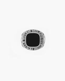 ANELLO CELEBRATIVO QUADRATO PERSONALIZZABILE IN ARGENTO