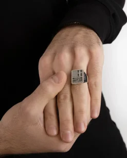 ANELLO CHEVALIER AC MILAN 125 ANNIVERSARIO CON LOGO 1899 IN ARGENTO
