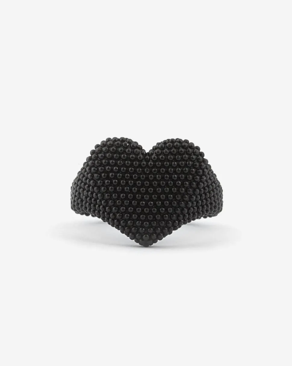 ANELLO CHEVALIER CUORE PUNTINATO TOTAL BLACK