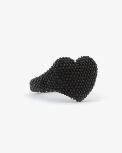 ANELLO CHEVALIER CUORE PUNTINATO TOTAL BLACK
