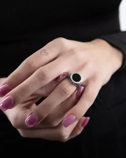 ANELLO CHEVALIER GIULIETTA CON PIETRA NERA