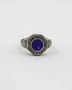 ANELLO CHEVALIER OMNIA VINCIT AMOR IN ARGENTO