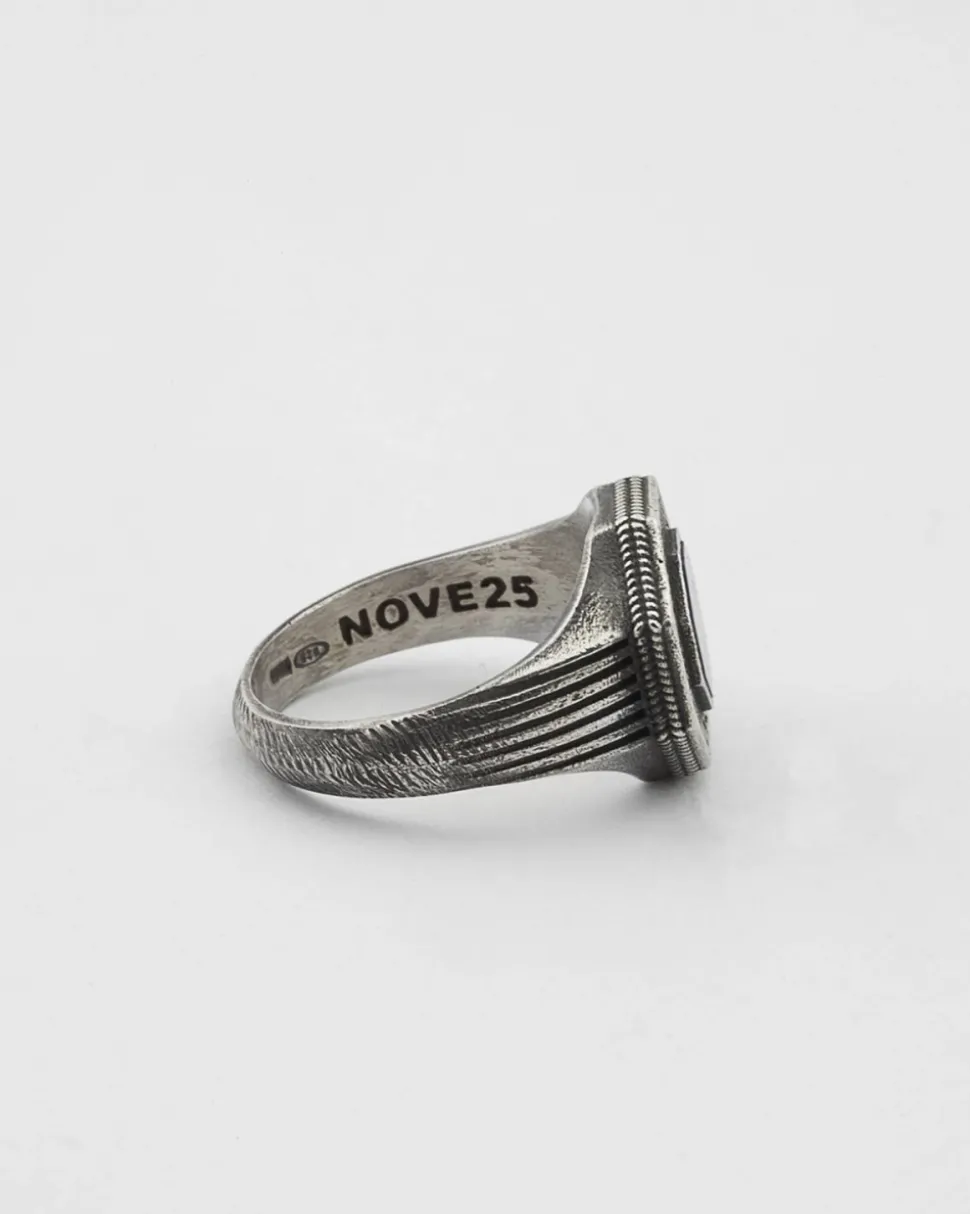 ANELLO CHEVALIER OMNIA VINCIT AMOR IN ARGENTO