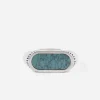 ANELLO CHEVALIER ORIZZONTALE SOURCE IN ARGENTO CON PIETRA TURCHESE