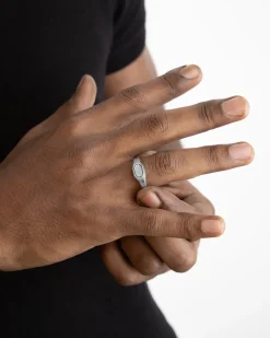 ANELLO CHEVALIER OTTAGONO ORIZZONTALE BALANCE IN ARGENTO
