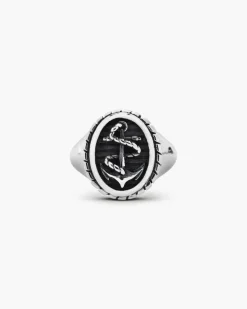 ANELLO CHEVALIER OVALE ANCORA CON CORDA