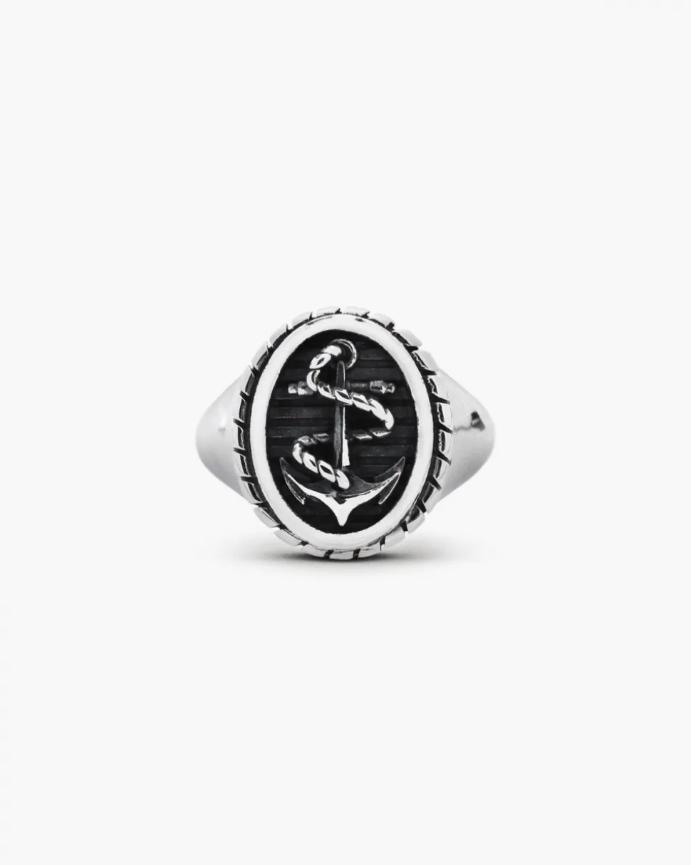 ANELLO CHEVALIER OVALE ANCORA CON CORDA