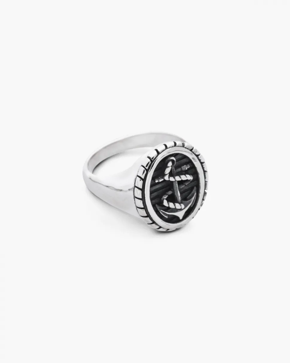 ANELLO CHEVALIER OVALE ANCORA CON CORDA