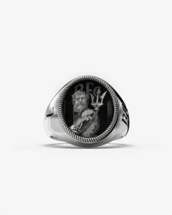 ANELLO CHEVALIER OVALE NETTUNO BOLOGNA FC IN ARGENTO PERSONALIZZABILE