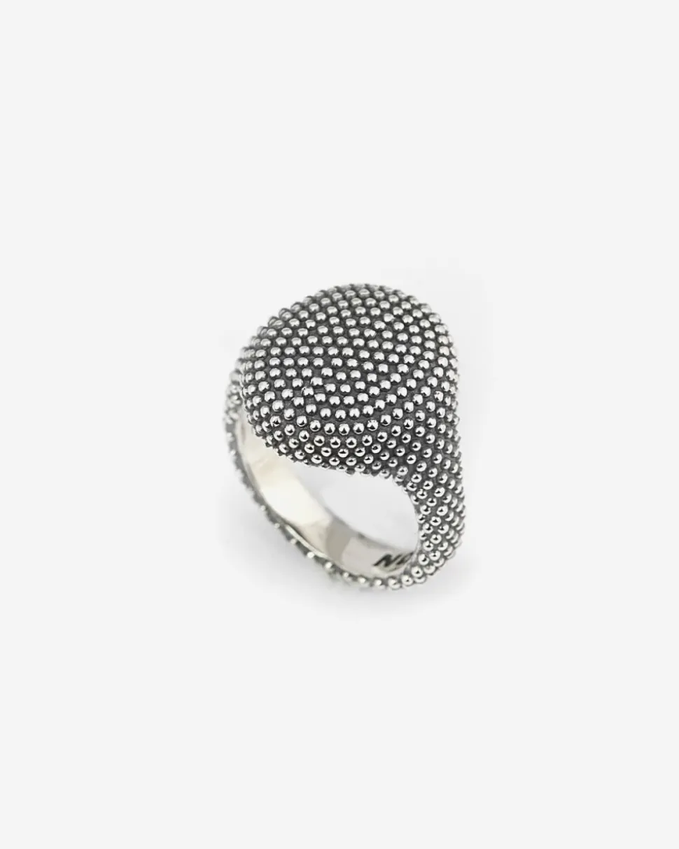ANELLO CHEVALIER OVALE PICCOLO PUNTINATO