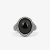ANELLO CHEVALIER OVALE PUNTINATO CON PIETRA ONICE