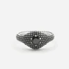 ANELLO CHEVALIER PUNTINATO THOUSAND EYES IN ARGENTO CON BRILLANTE NERO
