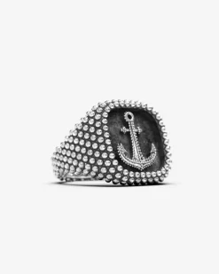 ANELLO CHEVALIER QUADRATO PUNTINATO CON DECORO PERSONALIZZABILE