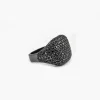 ANELLO CHEVALIER QUADRATO NERO CON BRILLANTI