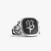ANELLO CHEVALIER QUADRATO GOTICO CON LETTERA INIZIALE PERSONALIZZATA