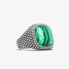 ANELLO CHEVALIER QUADRATO PUNTINATO CON PIETRA PERSONALIZZABILE