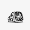 ANELLO CHEVALIER QUADRATO GOTICO CON DECORO PERSONALIZZABILE