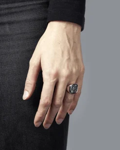 ANELLO CHEVALIER QUADRATO LISCIO CON DECORO PERSONALIZZABILE