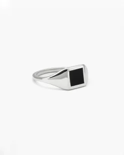 ANELLO CHEVALIER QUADRATO DA MIGNOLO SMALTATO