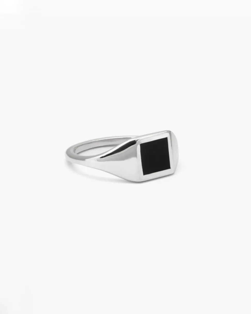 ANELLO CHEVALIER QUADRATO DA MIGNOLO SMALTATO