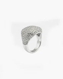 ANELLO CHEVALIER QUADRATO CON BRILLANTI