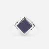 ANELLO CHEVALIER ROMBO IN ARGENTO CON SMALTO VIOLA FIORENTINA