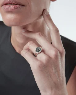 ANELLO CHEVALIER TERZO OCCHIO IN ARGENTO CON BRILLANTE
