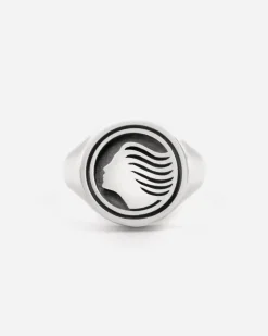 ANELLO CHEVALIER TONDO CON LOGO DEA ATALANTA IN ARGENTO