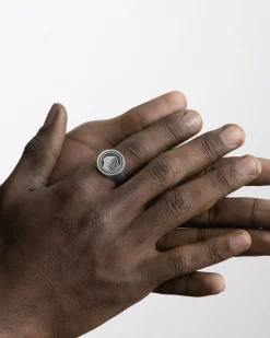 ANELLO CHEVALIER TONDO CON LOGO DEA ATALANTA IN ARGENTO PERSONALIZZABILE