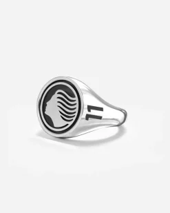 ANELLO CHEVALIER TONDO CON LOGO DEA ATALANTA IN ARGENTO PERSONALIZZABILE