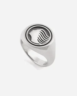 ANELLO CHEVALIER TONDO CON LOGO DEA ATALANTA IN ARGENTO