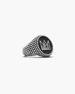 ANELLO CHEVALIER TONDO PUNTINATO CON DECORO PERSONALIZZABILE