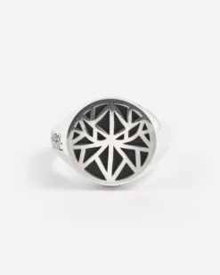ANELLO CHEVALIER TONDO SIGNATURE SOLOMOSTRY IN ARGENTO