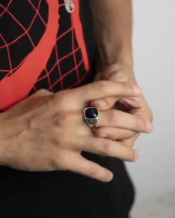 ANELLO CHEVALIER VISION OF SUPER CON PIETRA NERA