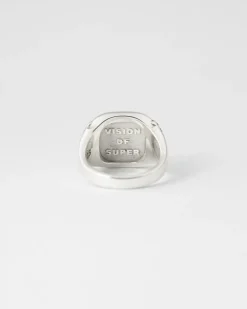 ANELLO CHEVALIER VISION OF SUPER CON PIETRA NERA