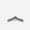 ANELLO CHEVRON PUNTINATO IN ARGENTO