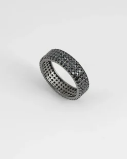 ANELLO FASCIA H6 CON BRILLANTI NERI