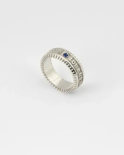 ANELLO FASCIA LA FORTUNA IN ARGENTO CON PIETRA BLU