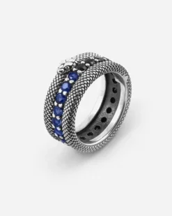 ANELLO FASCIA SQUAMATA CON BRILLANTI NERAZZURRI INTER X NOVE25