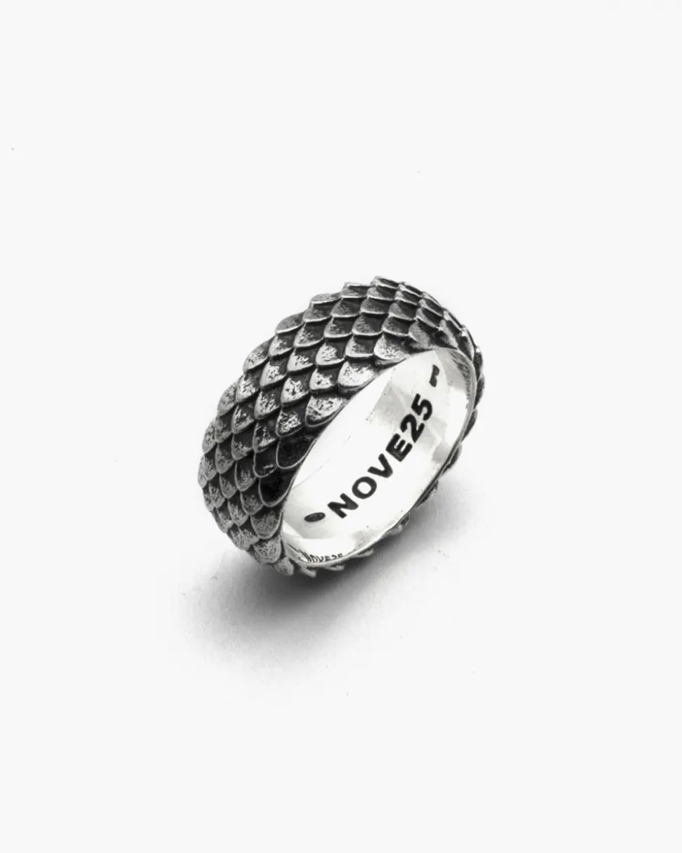 ANELLO FASCIA SQUAMATA IN ARGENTO