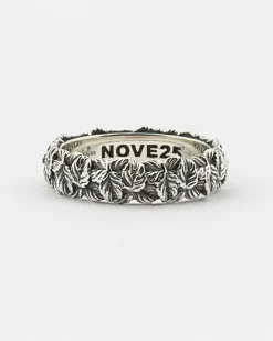 ANELLO FEDE FOGLIE IN ARGENTO