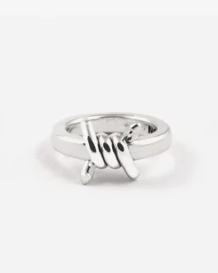 ANELLO FEDE MODULO SPINATO RAZOR IN ARGENTO