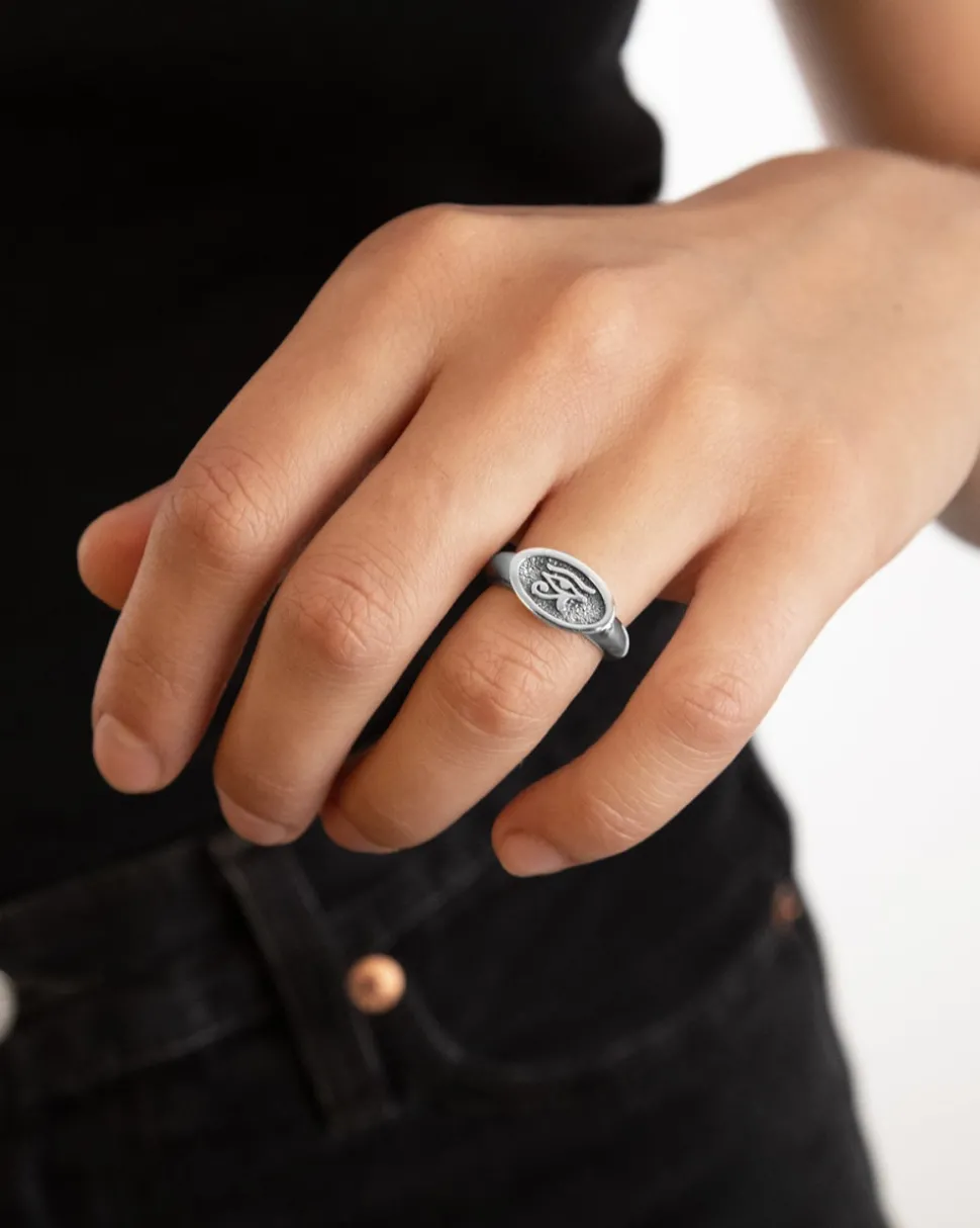 ANELLO FEDONA EYE OF HORUS IN ARGENTO
