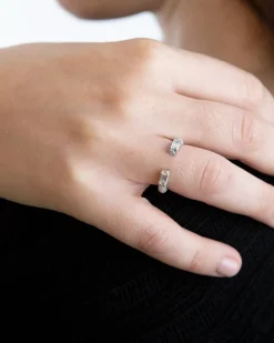 ANELLO IN ARGENTO DOUBLE MIRROR CON BRILLANTI