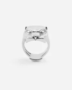 ANELLO PANTERA LISCIA PANTHER IN ARGENTO