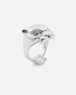 ANELLO PANTERA LISCIA PANTHER IN ARGENTO