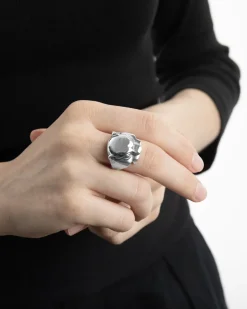 ANELLO PANTERA LISCIA PANTHER IN ARGENTO
