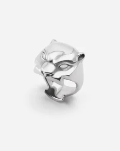 ANELLO PANTERA LISCIA PANTHER IN ARGENTO