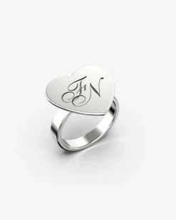 ANELLO PIASTRA CUORE CON INCISIONE PERSONALIZZATA