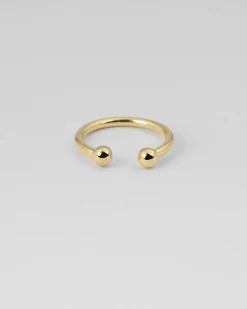 ANELLO PIERCING SFERE GRANDE PLACCATO ORO